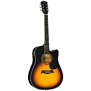 Violão Elétrico Folk Michael VMF361 SM Sunburst em Aço