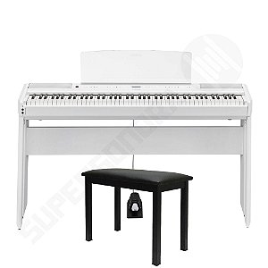 Kit Piano Digital Yamaha P-515 Branco + Estante L515 + Banqueta