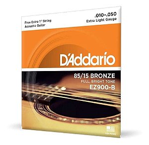 Encordoamento D'addarío - Violão em Aço - 85/15 Bronze - .010 - EZ900-B