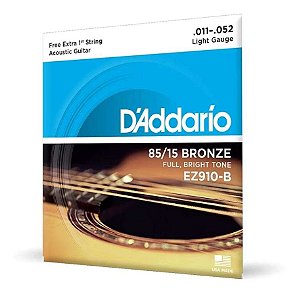 Encordoamento D'addarío - Violão em Aço - 85/15 Bronze - .011 - EZ910-B