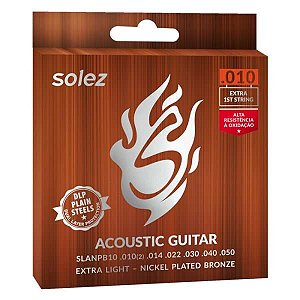 Encordoamento Solez - Violão em Aço - .010 - SLANPB10