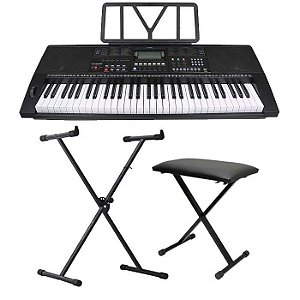 Teclado Musical KeyPower KP-500 + Suporte + Banqueta