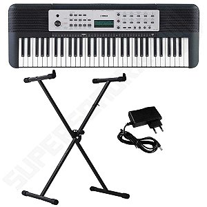 Kit Teclado Musical Arranjador YPT-270 Yamaha + Suporte X + Fonte Bivolt Original