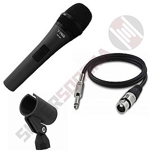 Microfone Dinâmico Cardióide Tag Sound De Mão Tm538 Preto + Cabo Xlr P10 5 Metros - Tagima