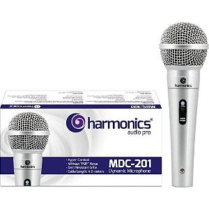 Microfone Dinâmico MDC201 com Cabo 4,5 metros HARMONICS