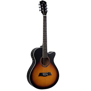 Violão Michael Mini Jumbo Eletroacústico VMA320 Sunburst Mate - Cordas de Aço