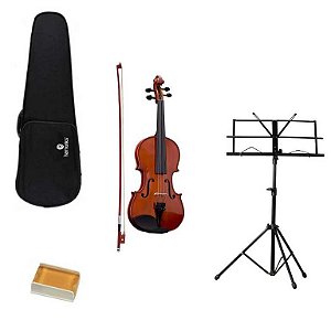 Violino 4/4 Va-10 Harmonics + Suporte +Case + Arco +Breu Kit