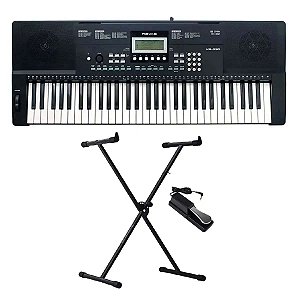 Teclado Roland KB-330 Revas - Arranjador 61 Teclas + Suporte em X + Pedal