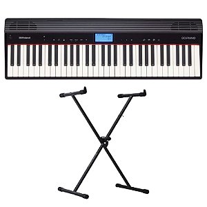 Teclado Roland Go Piano 61 Teclas - GO-61P + Suporte em X