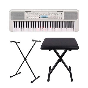 Kit Teclado Musical Yamaha EZ-310 + Suporte Em X + Banqueta