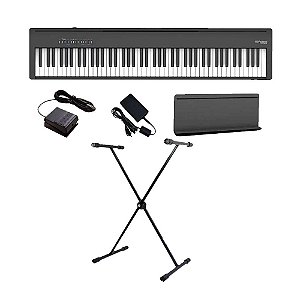 Piano Digital Roland FP-30X Preto 88 Teclas BK + Suporte Em X