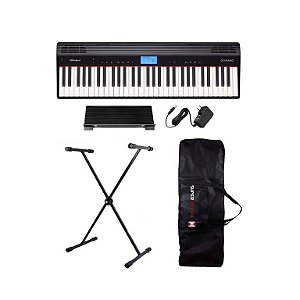 Teclado Roland Go Piano 61 Teclas - GO-61P + Suporte + Capa