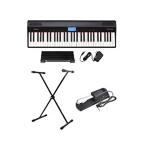 Teclado Roland Go Piano 61 Teclas - GO-61P + Suporte + Pedal