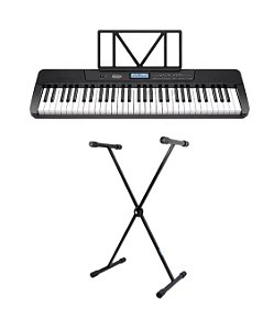 Teclado Musical Waldman WTS-300 Preto - 61 Teclas + Suporte em X