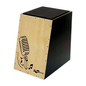 Cajon Elétrico Spanking Microfone Captação Simples Natural STD