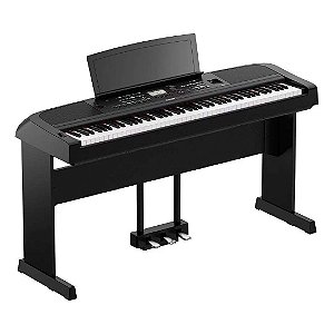 Kit Piano Digital Yamaha DGX-670 completo com Estante L-300 + Pedal Triplo