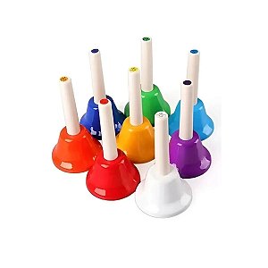 Sinos Coloridos de Mão Infantil - 8 Tons