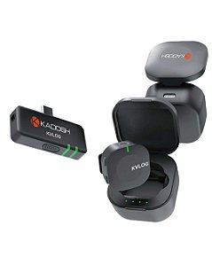 Microfone de Lapela sem Fio Kadosh Duplo KVLOG2 Preto