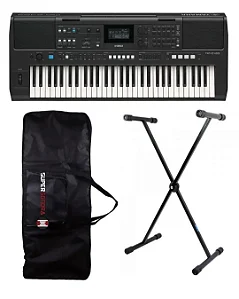Kit Teclado Yamaha PSR-E483 + Capa + Suporte em X