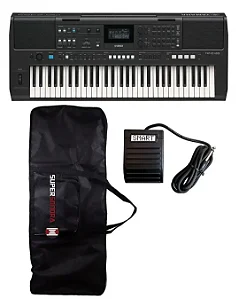 Kit Teclado Yamaha PSR-E483 + Capa + Pedal Sustain