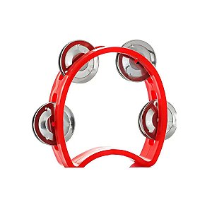 Pandeiro Meia Lua Infantil 4" Vermelho