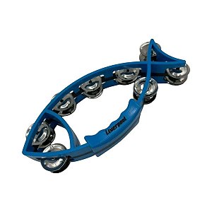 Pandeiro Meia Lua Peixe 4" Azul Liverpool