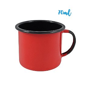 Caneca Xícara Esmaltada Ágata 70ml Ewel Café Chá Colorida