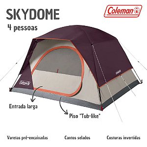 Barraca Skydome p/ 4 pessoas Coleman Resistente Impermeável