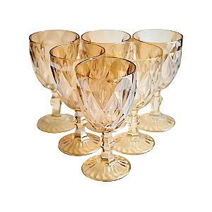 Jogo de Taças Diamante Golden 300 ml 6 Peças Vidro