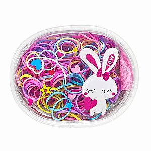 BOLSINHA DE ELÁSTICOS DE SILICONE PARA CABELO QBM203 QBELA MANUELA