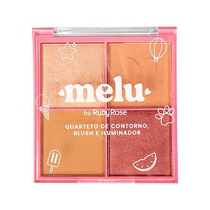 QUARTETO MELU CONTORNO, BLUSH E ILUMINADOR HB-7531-1 RUBY ROSE