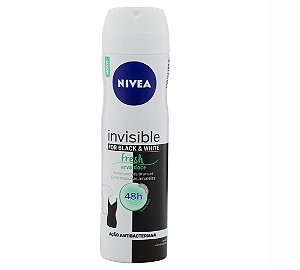 DESODORANTE AEROSOL BLACK & WHITE INVISIBLE FRESH ERVA-DOCE 150ML NIVEA