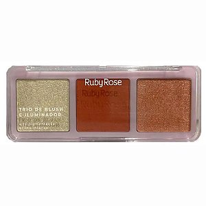 TRIO DE BLUSH E ILUMINADOR HB-583-1 RUBY ROSE