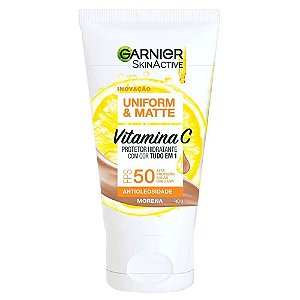 PROTETOR HIDRATANTE VITAMINA C FPS 50 COR MORENA 40G GARNIER SKINACTIVE