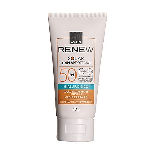 PROTETOR SOLAR TRIPLA PROTEÇÃO FPS 50 COR MÉDIA CLARA RENEW 40G AVON