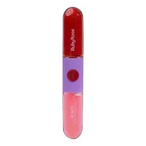 BATOM E GLOSS LÍQUIDO DUO LD01 HBF569-1  RUBY ROSE