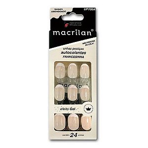 UNHAS POSTIÇAS AUTOCOLANTES AMENDOADO FRANCESINHA UP706A MACRILAN