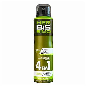DESODORANTE AEROSOL 4 EM 1 GREEN LEAF 150 ML HERBÍSSIMO