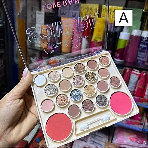 PALETA DE SOMBRA, GLITTER E BLUSH LR-9213 LOVÉ RAIN