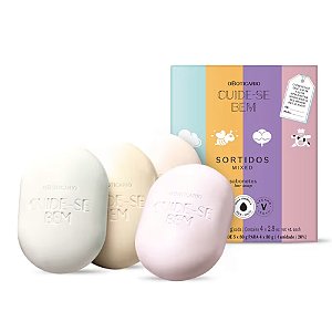 CAIXA 4 SABONETES EM BARRA SORTIDOS CUIDE-SE BEM OBOTICÁRIO