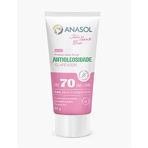 PROTETOR SOLAR FACIAL ANTIOLEOSIDADE+CLAREADOR 40G FPS 70 3004 ANASOL