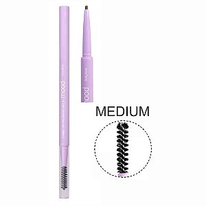 LÁPIS PARA SOBRANCELHA 2 EM 1 PONTA FINA MEDIUM MOOD HB-521-2 RUBY ROSE