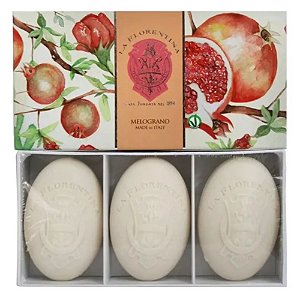 CAIXA 3 SABONETES EM BARRA MELOGRANO 1677 LA FLORENTINA