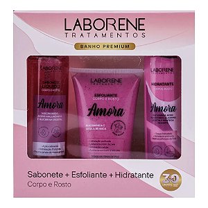KIT PRESENTE BANHO PREMIUM 3 ITENS AMORA LABORENE