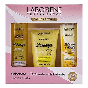 KIT PRESENTE BANHO PREMIUM 3 ITENS MARACUJÁ LABORENE