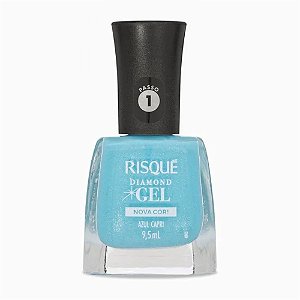 ESMALTE COM GLITTER DIAMOND GEL AZUL CAPRI RISQUÉ