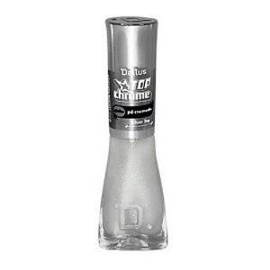 ESMALTE TOP COAT  TOP CHROME EFEITO PÓ CROMADO SILVER TOP  DAILUS