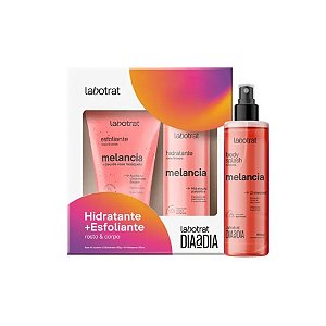 KIT PRESENTE DIA A DIA HIDRATANTE + ESFOLIANTE + BODY SPLASH MELANCIA LABOTRAT