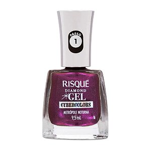 ESMALTE METALIZADO DIAMOND GEL CYBERCOLORS METRÓPOLE NOTURNA RISQUÉ