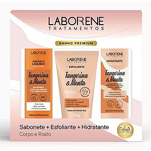 KIT PRESENTE BANHO PREMIUM 3 ITENS TANGERINA E MENTA LABORENE